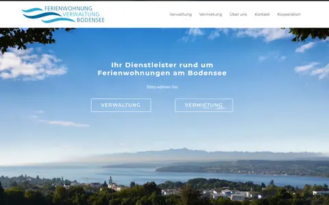 Website der Ferienwohnung Verwaltung Bodensee