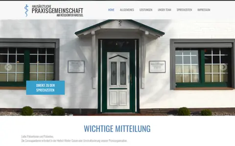 Website der Praxis Hoffner-Eggers