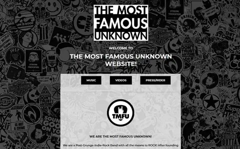 Website der Band The Most Famous Unknown